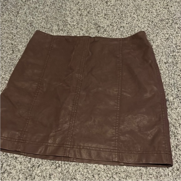 Free People Modern Femme Vegan Leather Skirt - Picture 3 of 5